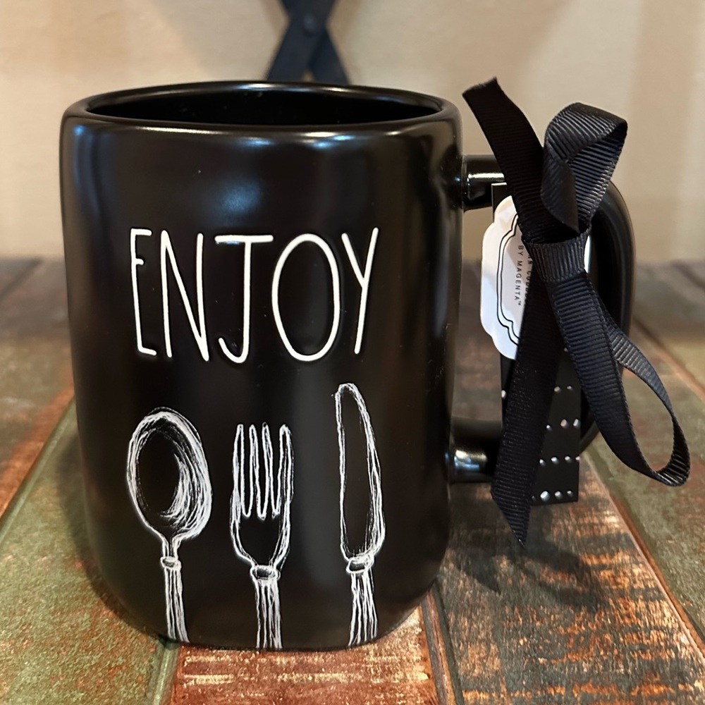 Rae Dunn ENJOY Black Mug